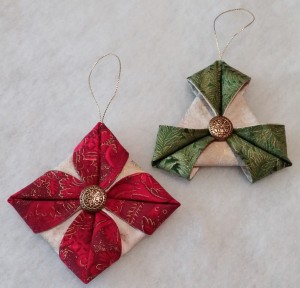Folded Fabric Ornaments made by Connor and Beth Ann Williams