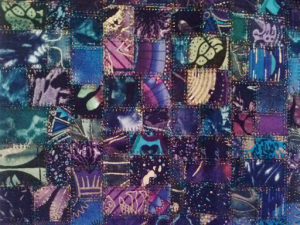 purple to green Mosaic Fabric