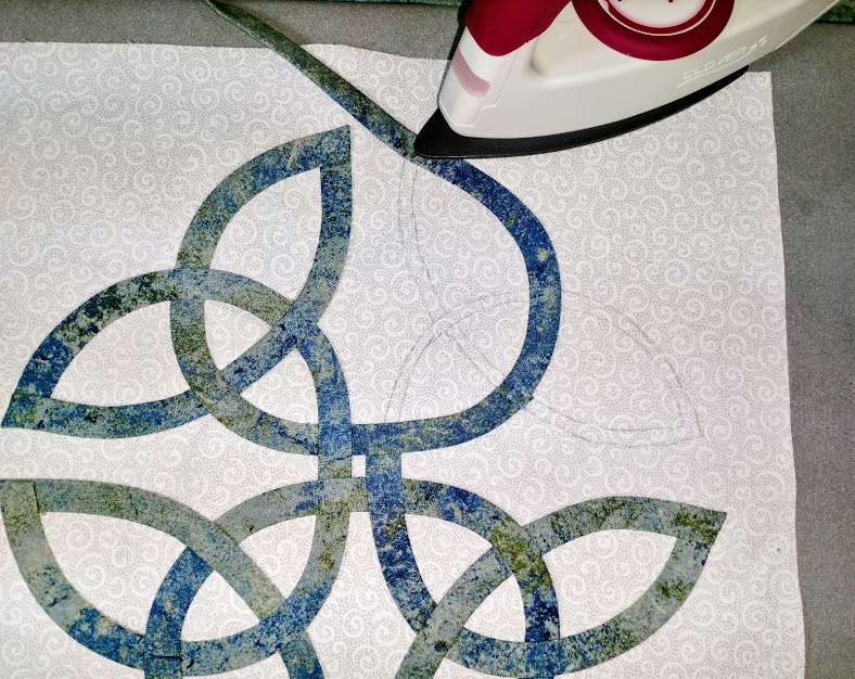 Making a Celtic Quilt – “Basting” the Appliqué Design